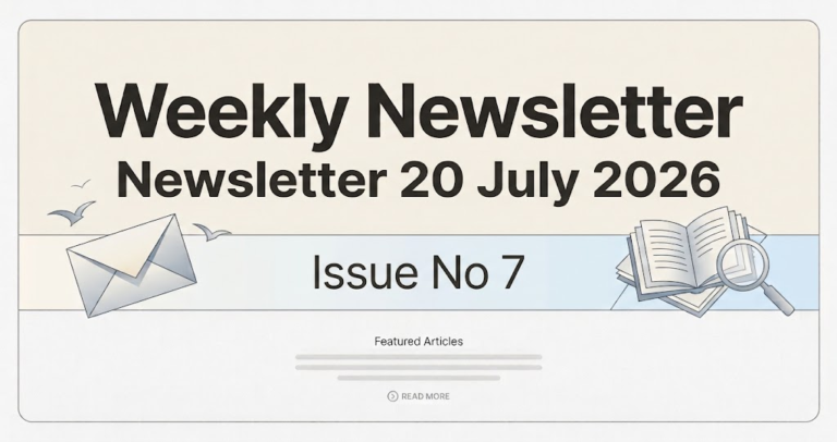 Weekly Newsletter Newsletter 20 July 2026 Issue No 7